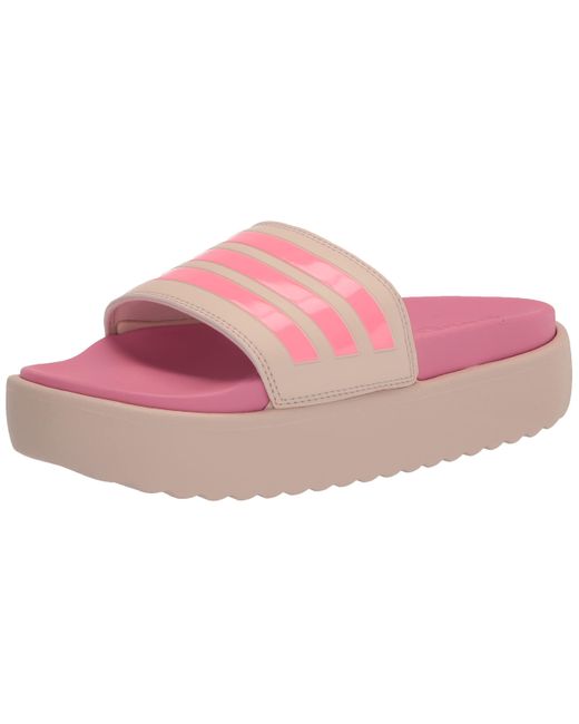 adidas Adilette Platform Slide Sandal in Black Lyst