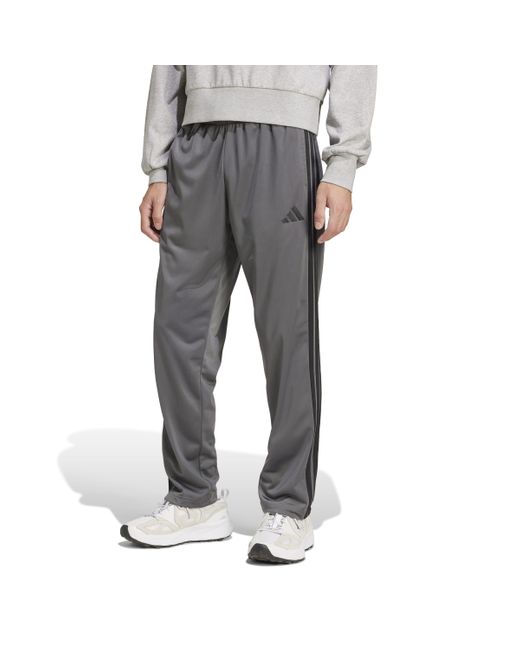Adidas Gray 3-stripes Tricot Opem Hem Track Pants for men