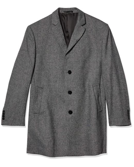 Wool Blend Overcoat Jacket, Calvin Klein Men S Black Wool Coat