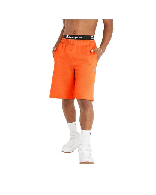 Champion Orange , Powerblend, Long Shorts With Pockets For for men