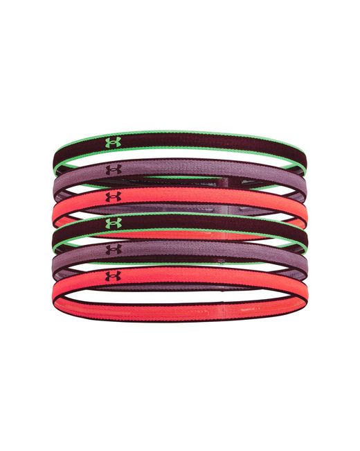 Under Armour Red Mini Headbands - 6 Pack
