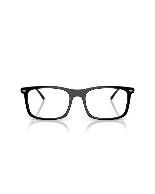 Ray-Ban Black Rx7260f Low Bridge Fit Rectangular Prescription Eyewear Frames