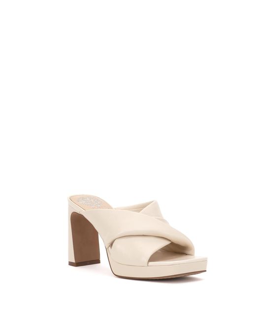 Vince Camuto Leather Elmindi Platform Sandal Heeled in White | Lyst