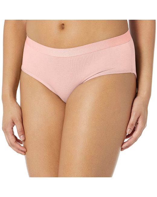 Hanes Natural , Authentic Stretch Hipster Underwear, Comfortable Panties For , Pink Gleam, 5