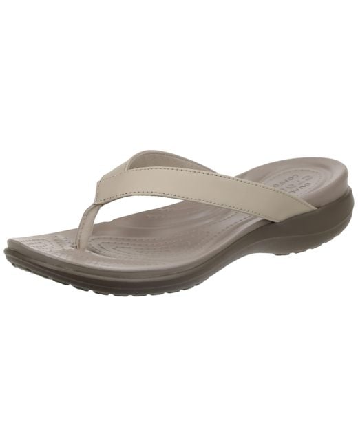 Crocs™ Capri V Flip Flop | Casual Sandal With Extra Soft Footbed And Soft  Leather Straps | Lightweight Beach Shoe | Lyst