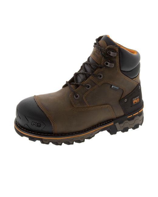 Timberland Brown Boondock 6 Inch Composite Safety Toe Waterproof Industrial Work Boot for men