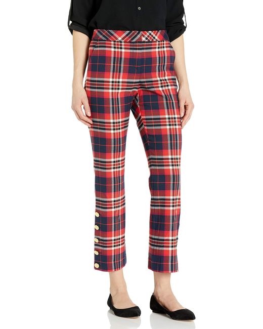 Trina Turk Synthetic Pass The Wine Plaid Pants in Red Pattern (Red ...