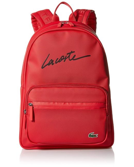 Lacoste L1212 Concept Lettering Backpack in Red for Men | Lyst