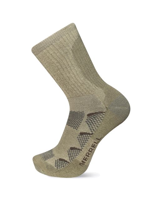 Merrell Green Adult's Moab Hiking Mid Cushion Socks-1 Pair Pack-coolmax Moisture Wicking & Arch Support