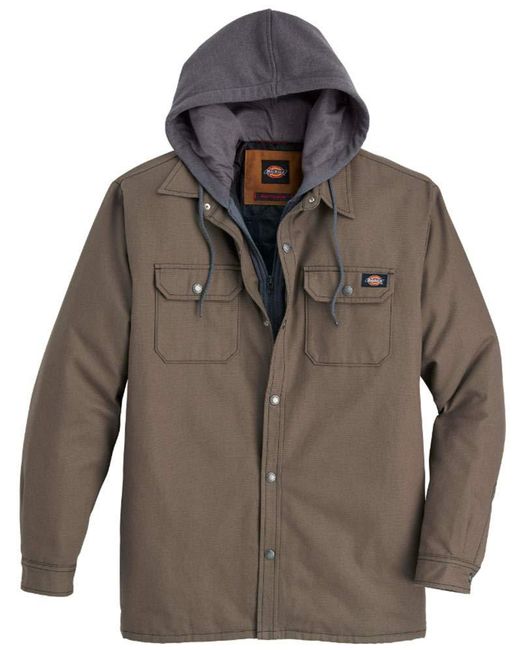 Dickies Fleece Hooded Duck Shirt Jacket 