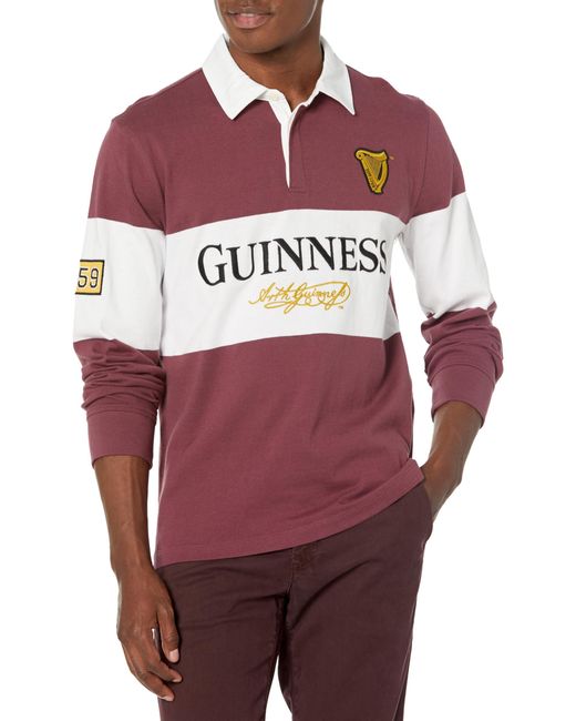 Lucky Brand Red Guinness Color-block Rugby Shirt for men