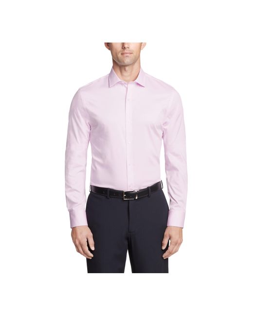 Tommy Hilfiger Purple Dress Shirt Slim Fit Essentials Light Pink for men