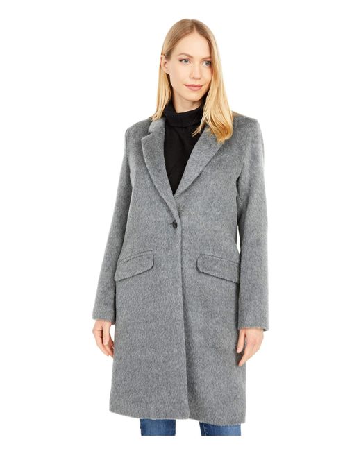 Cole Haan Gray Single Breast Classic Houndstooth Jacket
