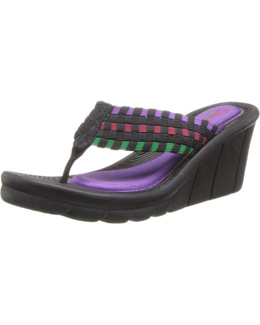 Skechers Cali Promenade Interlace Wedge Sandal,black/multi,10 M Us