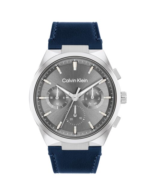 Calvin Klein Blue Multifunction Watch Stainless Steel - Water Resistant 3 Atm/30 Meters - Elevate Your Style With An Architecturally Inspired for men