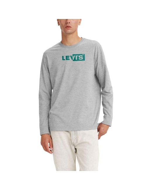 Levi's Gray Relaxed Graphic Long Sleeve T-shirt, for men