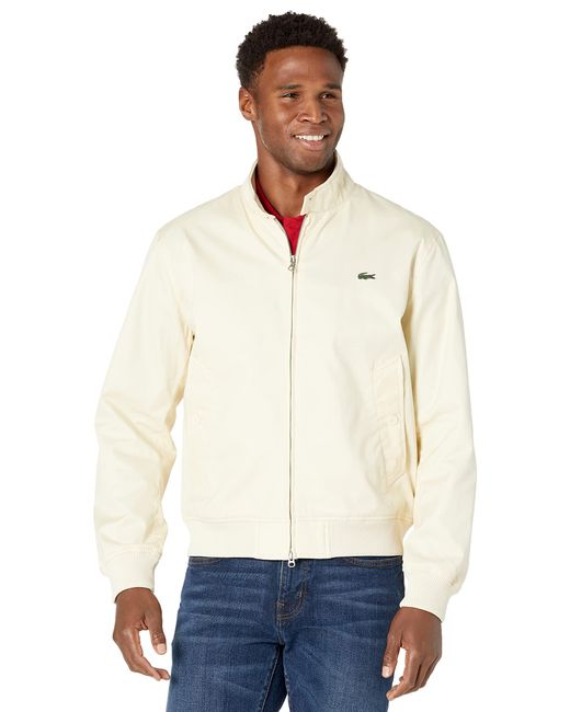 Lacoste Mens Solid Herringbone Cotton Jacket in Natural Beige (Natural) for  Men - Save 19% | Lyst