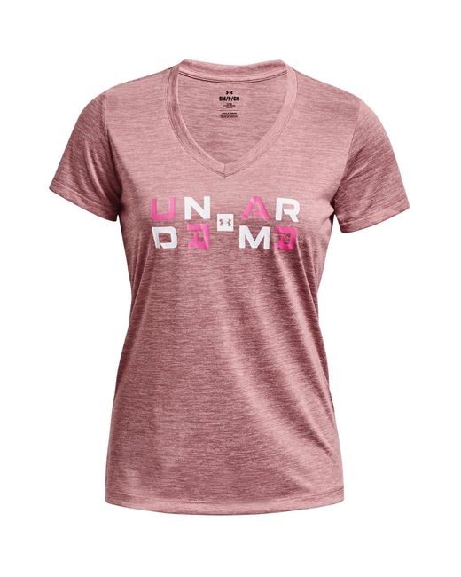 Under Armour Pink Tech Twist Graphic Short Sleeve T-shirt,