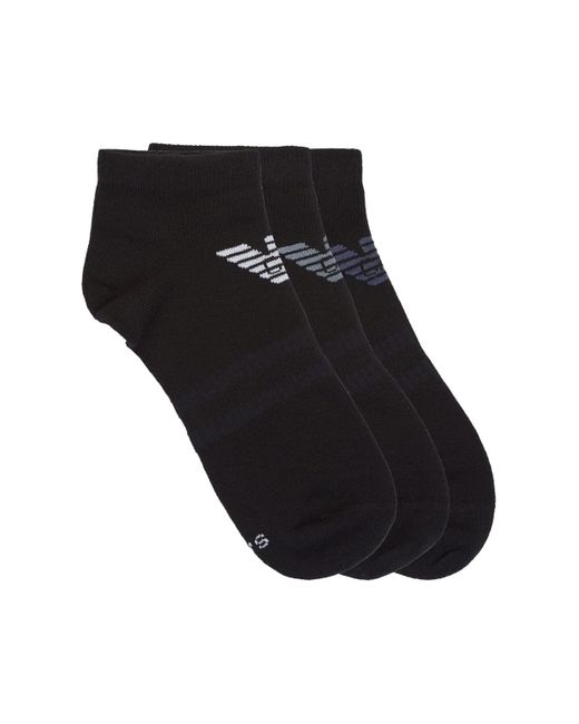 Emporio Armani Black Casual 3-pack Sneaker Sock for men