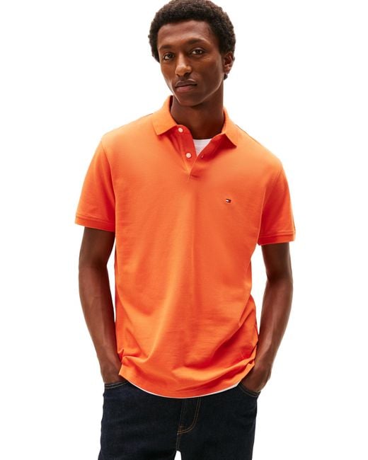 Tommy Hilfiger Orange 1985 Classic Short Sleeve Polo for men