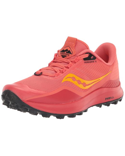 Saucony Rubber Peregrine 12 Trail Running Shoe in Red | Lyst