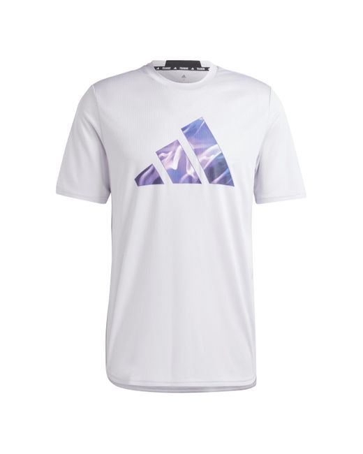 Adidas White Size Designed 4 Movement High Intensity Training T-shirt for men