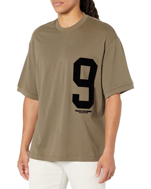 Armani Exchange | Oversized 91 Logo Tee in Natural for Men | Lyst
