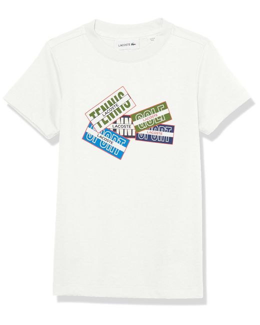 Lacoste White Short Sleeve Badges T-shirt