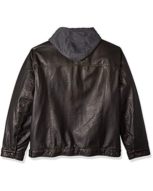 Levi S Big Vintage Deer Faux Leather Hooded Trucker With