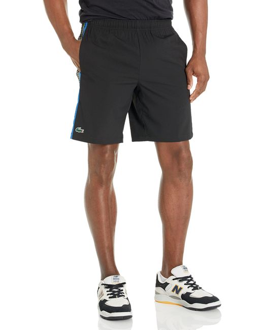 Lacoste Black Regular Fit Tournament Sport Unlined Shorts for men