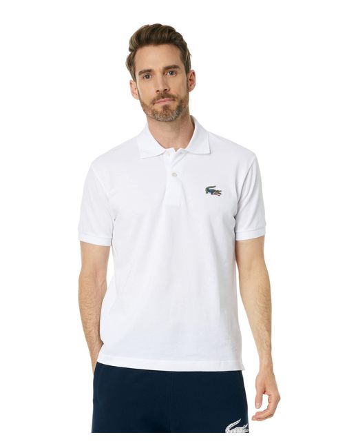Lacoste White Netflix Lupin Short Sleeve Classic Fit Polo Shirt for men
