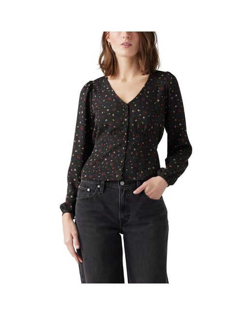 Levi's Black Dolores Long Sleeve Blouse,