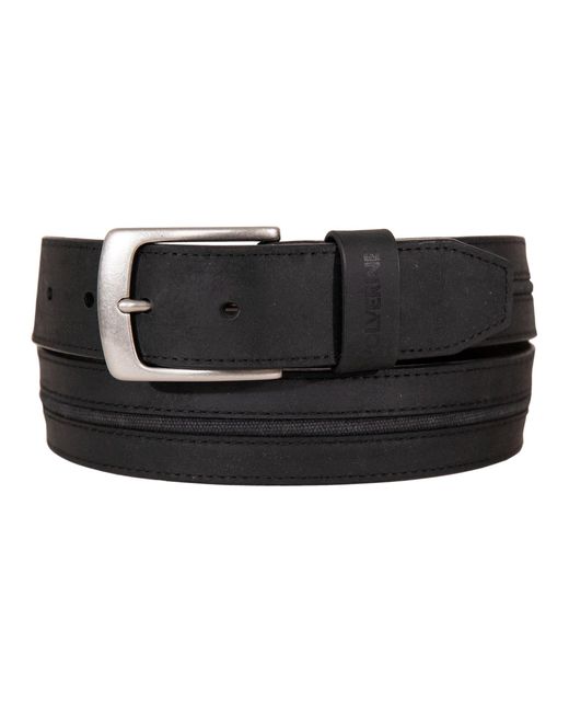 Wolverine Black Leather Belt With Canvas/cotton Inlay for men