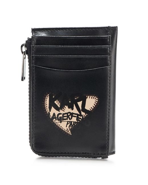 Karl Lagerfeld Black Paris Leather Multi Card Holder for men