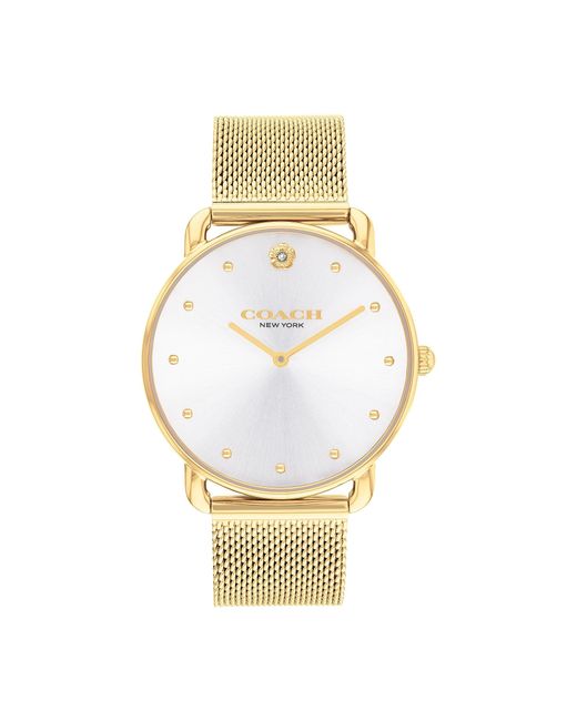 COACH Metallic Elliot Mesh Bracelet Watch | Elegance And Sophistication Style Combined | Premium Quality Timepiece For Everyday Style