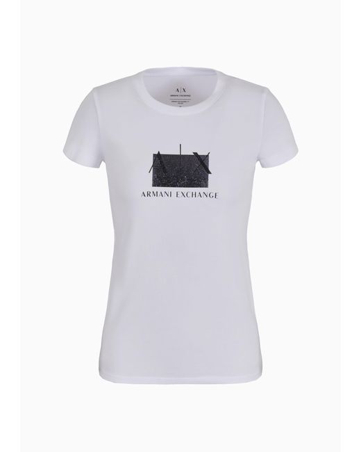 Emporio Armani White A | X Armani Exchange Armani Exchange A|x Sparkle Logo T-shirt