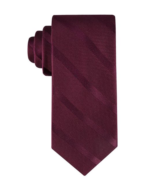 Tommy Hilfiger Purple Classic Solid Textured Stripe Tie Necktie for men
