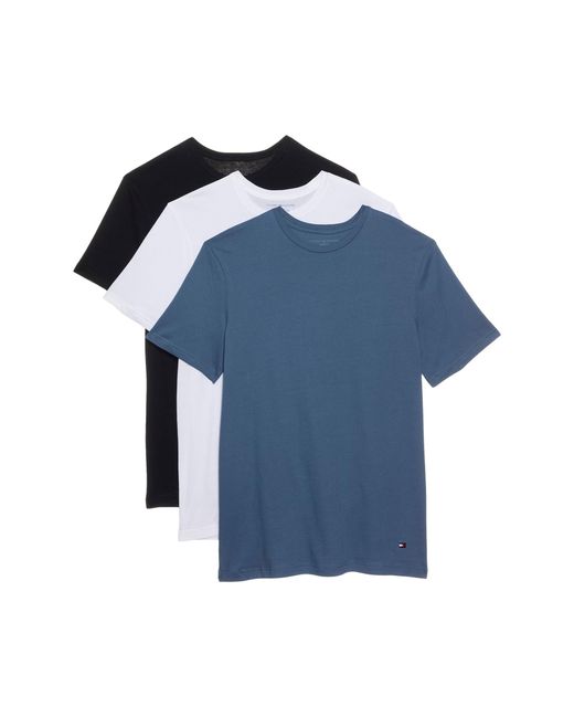 Tommy Hilfiger Blue Cotton Classics 3-pack Crewneck Undershirts for men