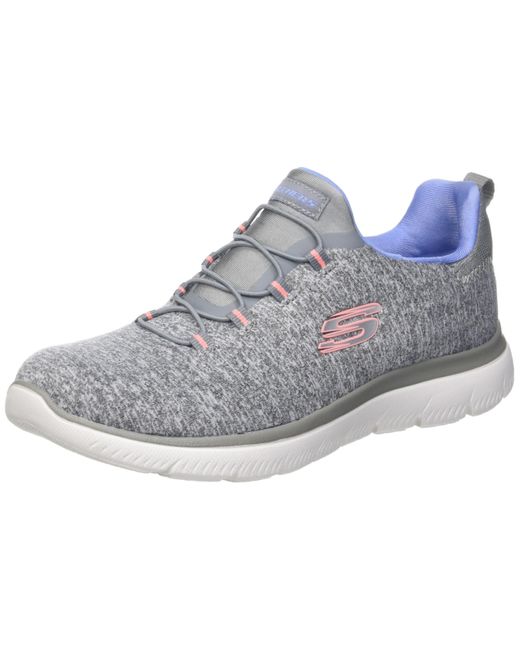 Skechers Metallic Quick Getaway Sneaker Grey Blue 7.5