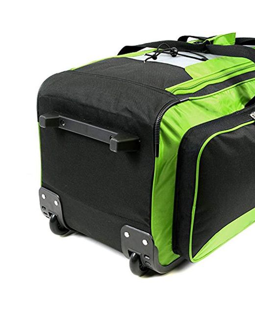 Fila Synthetic 32" Large Lightweight Rolling Duffel Bag in Neon Lime
