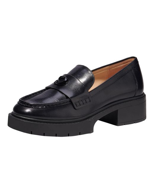 COACH Blue Leah Leather Loafer