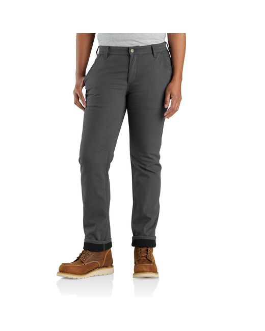 Carhartt Rugged Flex Relaxed Fit Canvas Fleece Lined Work Pant in Black