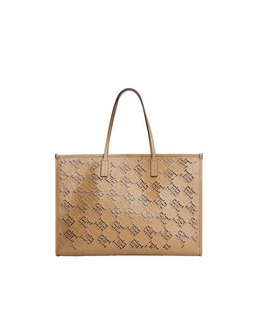 Tommy Hilfiger Natural S Monogram City Tote