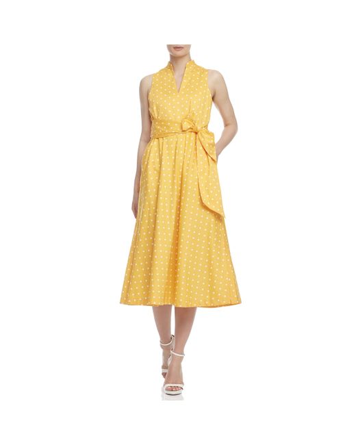 Anne Klein Beekman Dot Cotton Midi 
