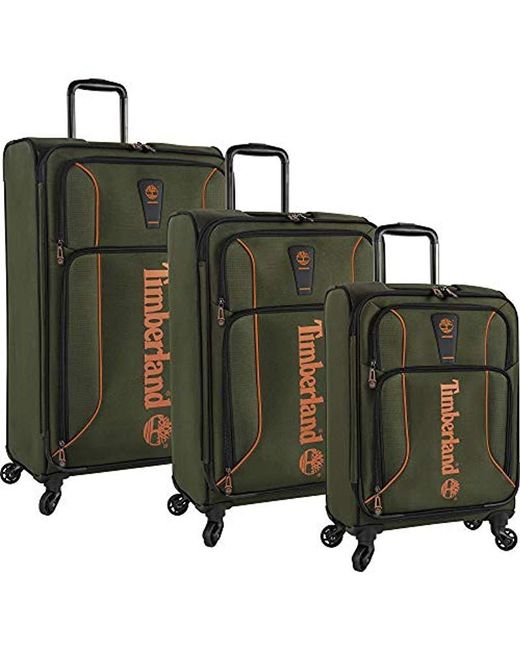 Timberland Green 3 Piece Hardside Spinner Luggage Suitcase Set for men