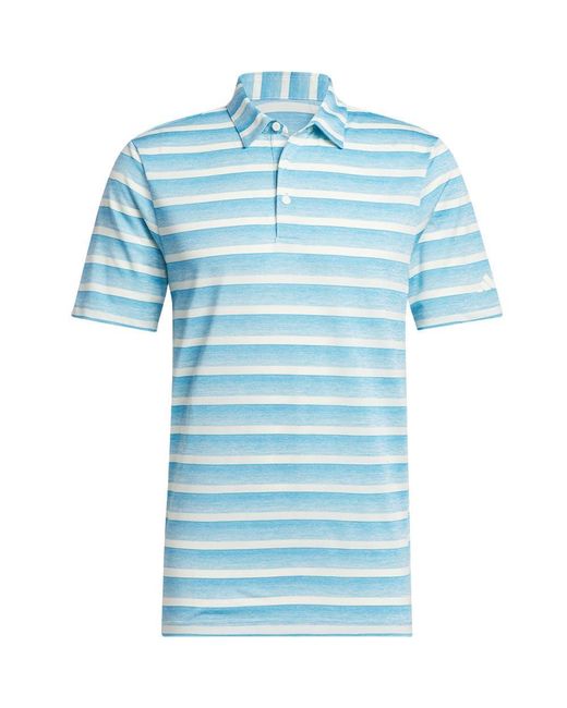 Adidas Blue Two Color Stripe Polo Shirt for men