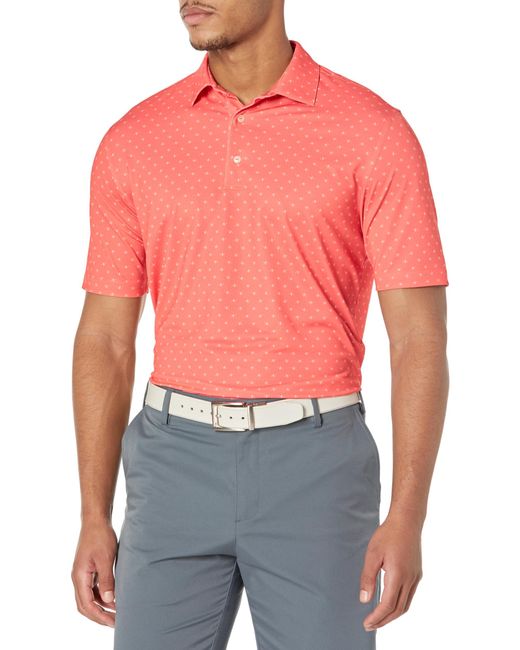 Greg Norman Red Collection Freedom Micro Pique Spinner Print Polo for men