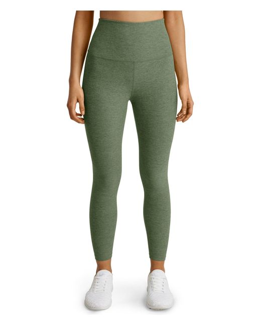 Beyond Yoga Spacedye Caught In The Midi High-waisted Legging Moss Green Heather Sm