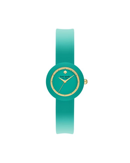 Kate Spade Green Mini Park Row Blue Silicone Band Watch