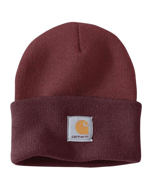 Carhartt Red Knit Cuffed Two-tone Beanie for men